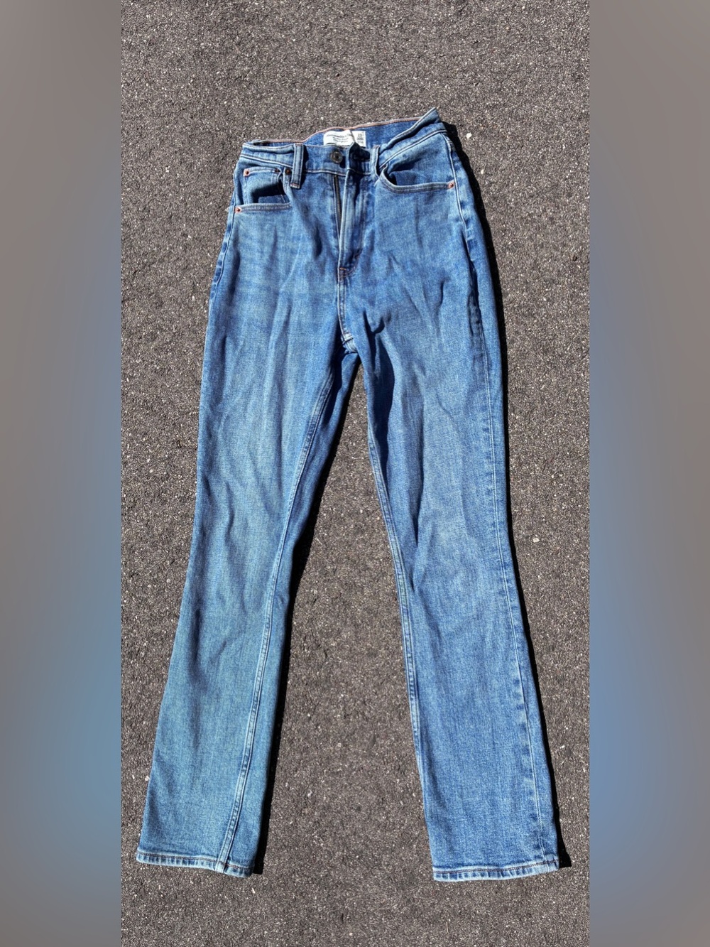 Abercrombie & Fitch Women's Straight-Leg Blue Jeans